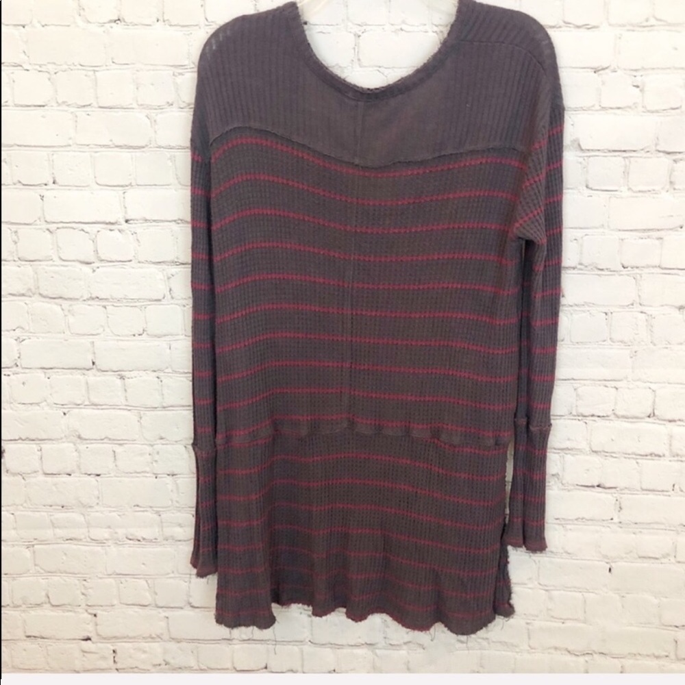 FREE PEOPLE / Striped Drippy Thermal tunic top - Picture 6 of 6